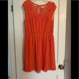 Pinky Coral lace midi dress 1X